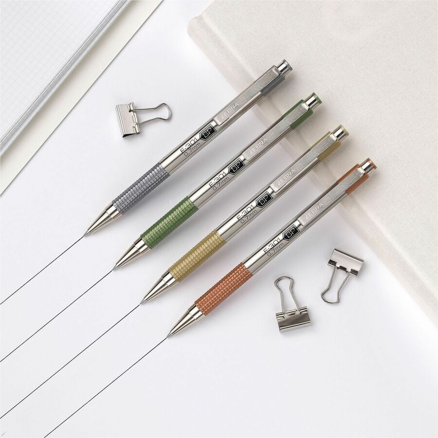 Zebra Pen F-301 EarthyTones Retractable Ballpoint Pens - 0.7 mm Fine Pen Point - Refillable - Retractable - Black Ink - 