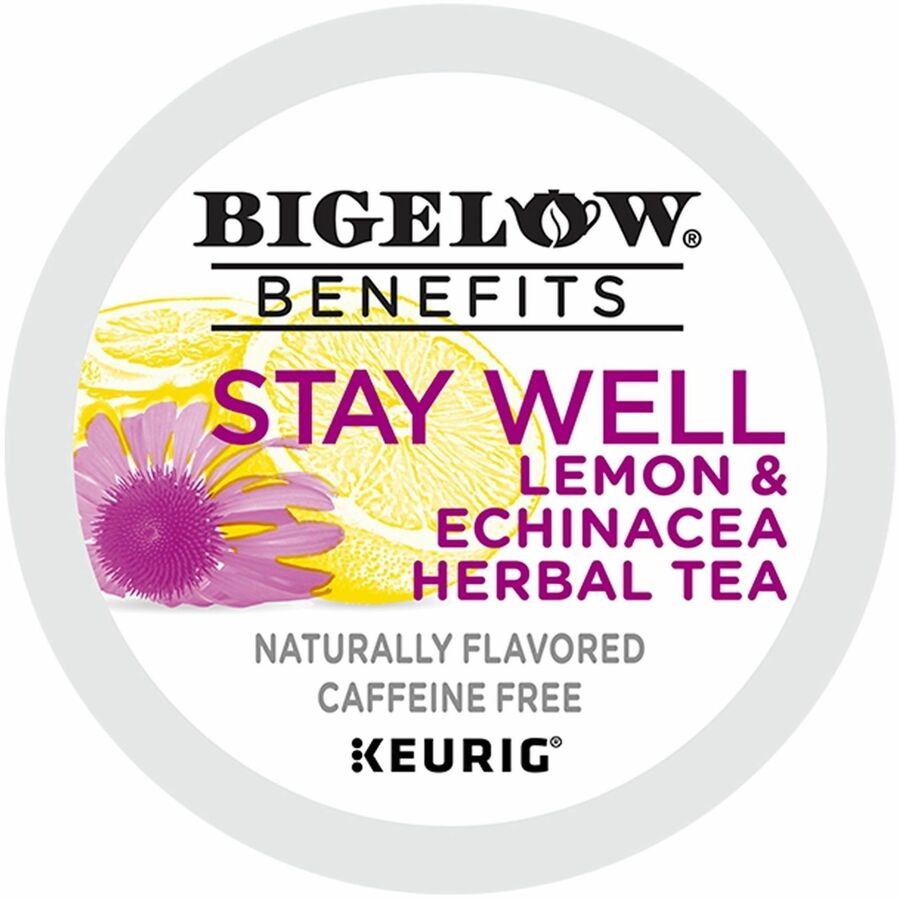 Bigelow® Lemon & Echinacea Herbal Tea K-Cup - 22 K-Cup - Caffeine-free - 4 / Carton