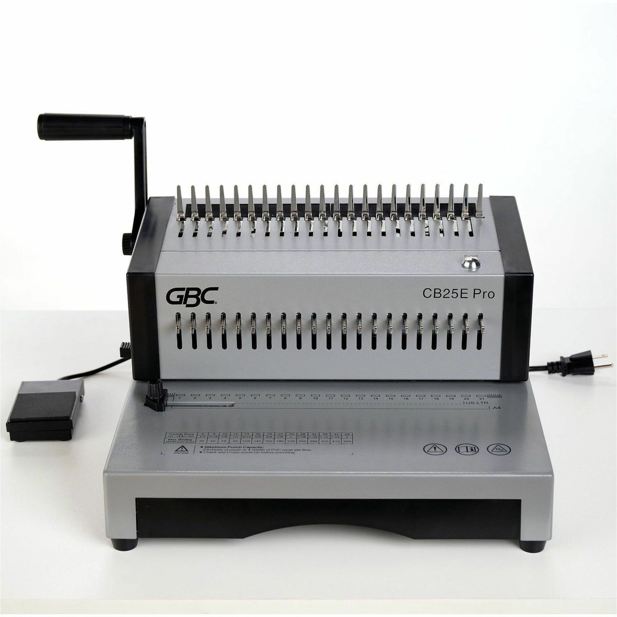 GBC CombBind CB25E Pro Punch/Bind Machine - CombBind - 500 Sheet(s) Bind - 25 Punch - 9.9" Height x 15.4" Width x 13.9" 