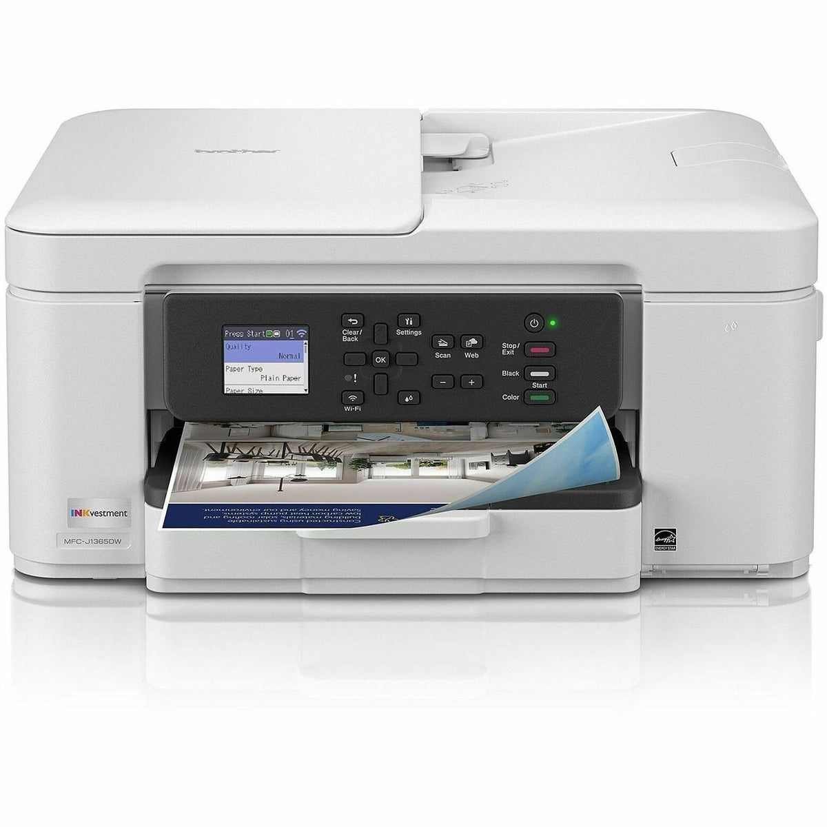 Brother MFCJ1365DW Inkjet Multifunction Printer - Color - Copier/Printer/Scanner - 16 ppm Mono/9 ppm Color Print - 1200 