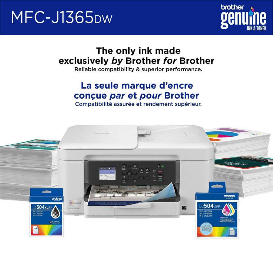 Brother MFCJ1365DW Inkjet Multifunction Printer - Color - Copier/Printer/Scanner - 16 ppm Mono/9 ppm Color Print - 1200 
