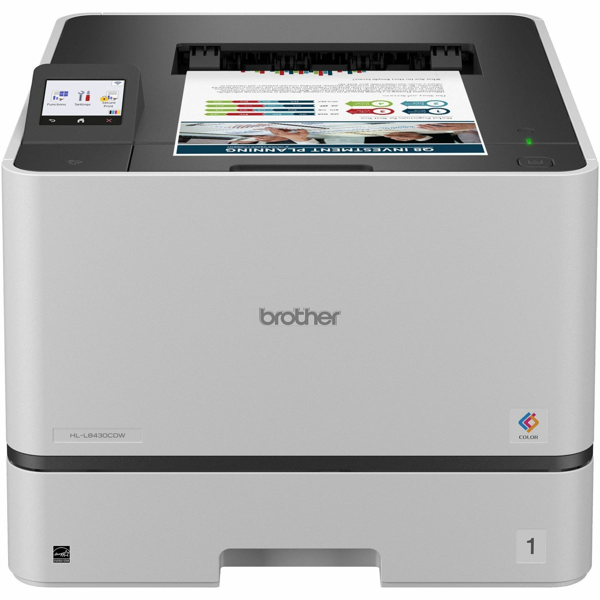 Brother HL-L8430CDW Wired/Wireless Laser Printer - Color - 33 ppm Mono / 33 ppm Color - 2400 x 600 dpi Print - Automatic