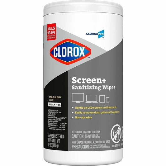 CloroxPro Screen+ Sanitizing Wipes - For Screen, Tablet, Notebook, Mobile Phone, Keyboard, TV, Computer, Monitor, Electr
