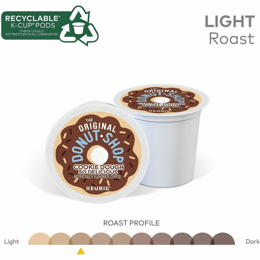 The Original Donut Shop® K-Cup Cookie Dough So Delicious Coffee - Compatible with Keurig Brewer - Light - K-Cup - 4 / Ca