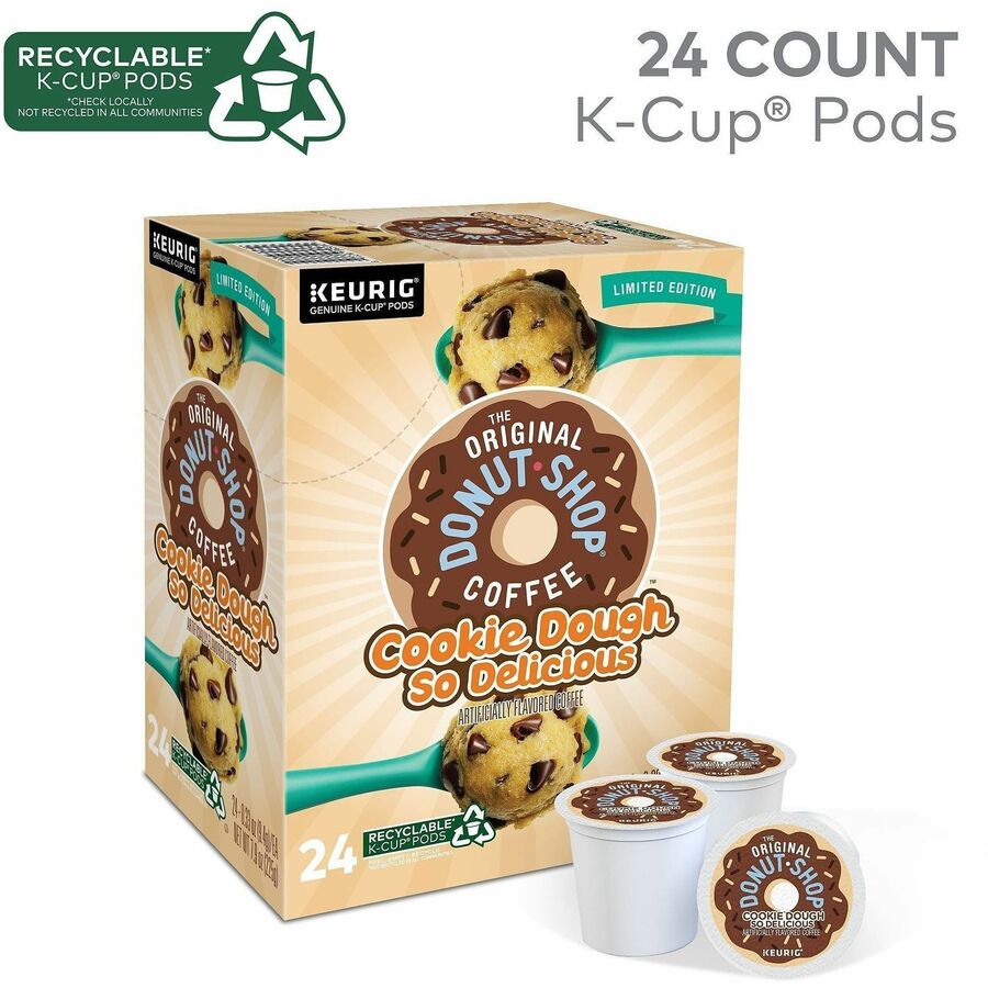 The Original Donut Shop® K-Cup Cookie Dough So Delicious Coffee - Compatible with Keurig Brewer - Light - K-Cup - 4 / Ca