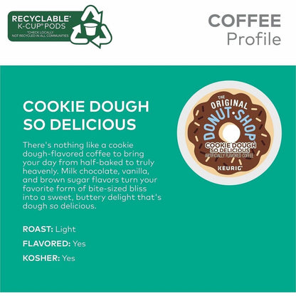 The Original Donut Shop® K-Cup Cookie Dough So Delicious Coffee - Compatible with Keurig Brewer - Light - K-Cup - 4 / Ca