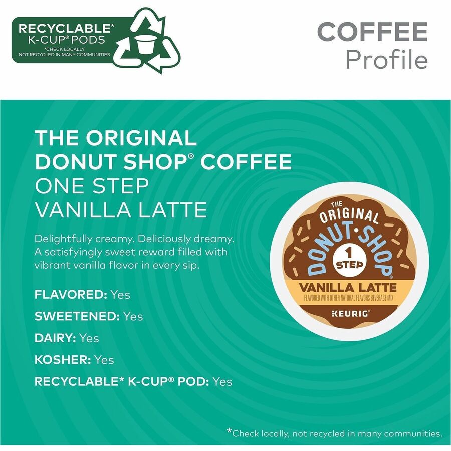 Diedrich K-Cup TODS 1-Step Latte K-Cups - Dark - 20 K-Cup - K-Cup - Columbian, Vanilla - 20 / Box