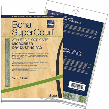 Diversey SuperCourt Microfiber Dusting Pads - 60" Width x 5" Depth - Washable, Reusable - MicroFiber - Green - 5 / Carto