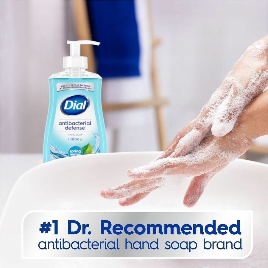 Dial Spring Antibacterial Hand Soap - Spring Water Scent - Pump Dispenser - Bacteria Remover - 12 / Carton