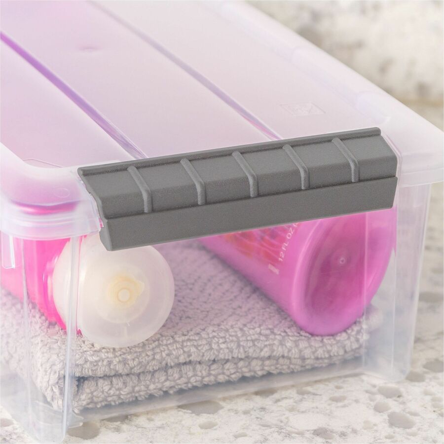 IRIS 6.2 QT Stack-and-Pull Storage Tote - External Dimensions: 14.1" Length x 8.1" Width x 4.6" Height - 1.55 gal - Buck