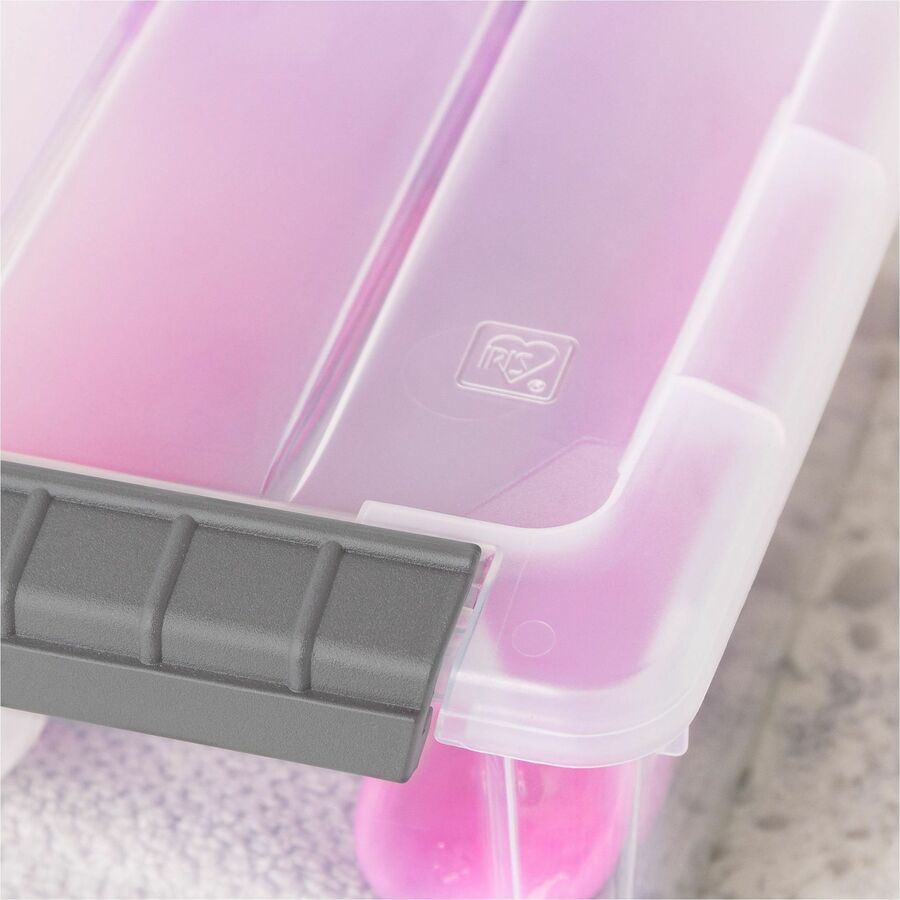 IRIS 6.2 QT Stack-and-Pull Storage Tote - External Dimensions: 14.1" Length x 8.1" Width x 4.6" Height - 1.55 gal - Buck