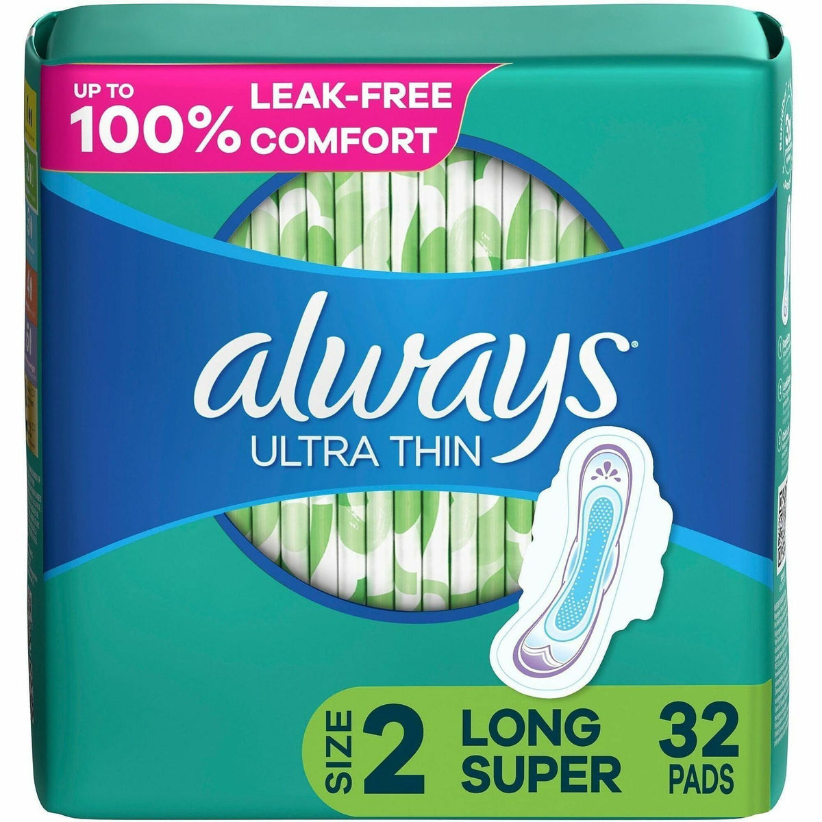 Always Flexi-Wing Ultra Thin Pads - Size 2 - With Wings - Super - Anti-leak, Unscented, Odor-absorbing, Comfortable - 3 