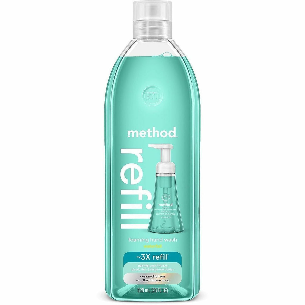 Method Waterfall Foaming Hand Wash Refill - Waterfall Scent - 28 fl oz - Pump Bottle Dispenser - Hand - Blue - 4 / Carto