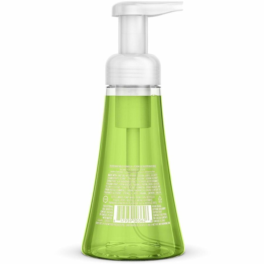 Method Green Tea + Aloe Foaming Hand Wash - Green Tea + Aloe Scent - 10 fl oz - Bottle Dispenser - Hand - Green - 6 / Ca