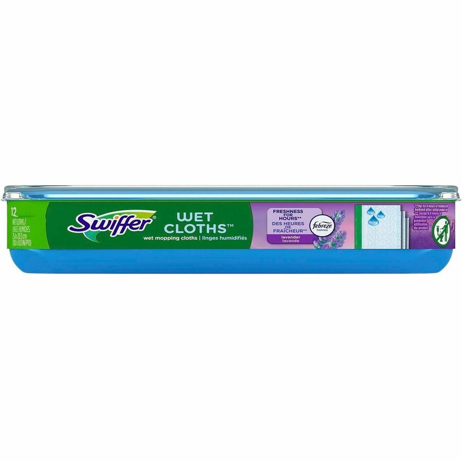 Swiffer Sweeper Wet Mop Cloths - Lavender Scent - 8" Width x 10" Length - Textured - White - 3 / Carton