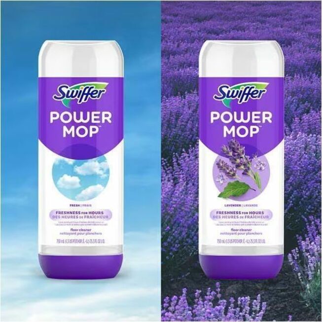 Swiffer PowerMop Floor Solution - For Mopping, Floor, Tile, Wood, Home - Liquid - 25.3 fl oz (0.8 quart) - Lavender Scen
