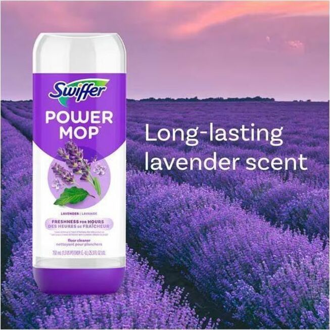 Swiffer PowerMop Floor Solution - For Mopping, Floor, Tile, Wood, Home - Liquid - 25.3 fl oz (0.8 quart) - Lavender Scen