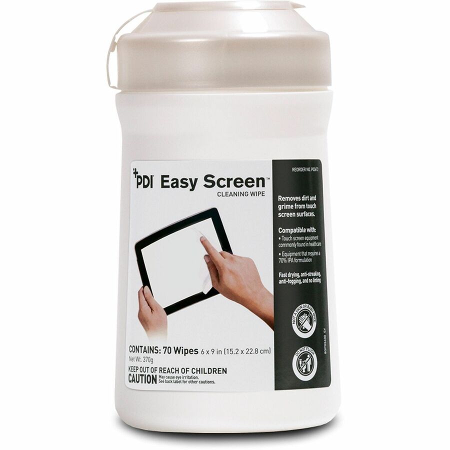 PDI Easy Screen Electronic Wipes - For Touchscreen, Electronic Equipment, Tablet, Glass - 70 / Pack