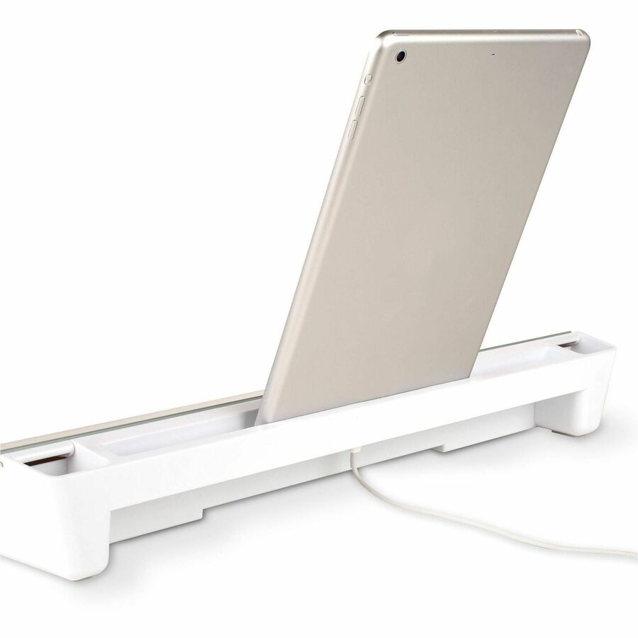 Quartet Flip-Top Glass Dry-Erase Desktop Pad - 18" (1.5 ft) Width x 6" (0.5 ft) Height - White Glass Surface - Desktop -