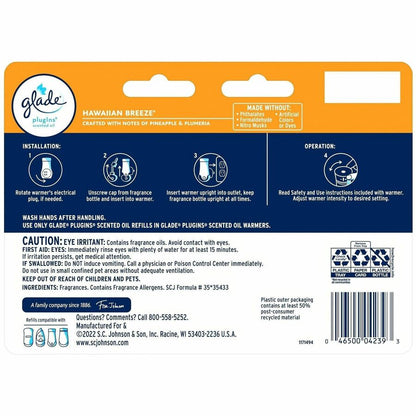 Glade PlugIns Scented Oil - Oil - 4.6 fl oz (0.1 quart) - Hawaiian Breeze - 7 / Pack