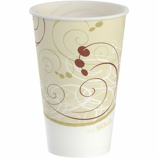 Solo Waxed Paper Cups - Symphony - 12 fl oz - Beige - Wax Paper - Cold, Beverage, Iced Tea, Smoothie, Milk Shake - 2000 