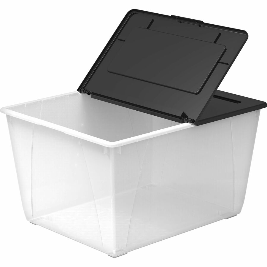 Storex Nesting File Totes - External Dimensions: 22.7" Width x 18.3" Depth x 12.9" Height - 60 lb - 16 gal - Flip Top, L