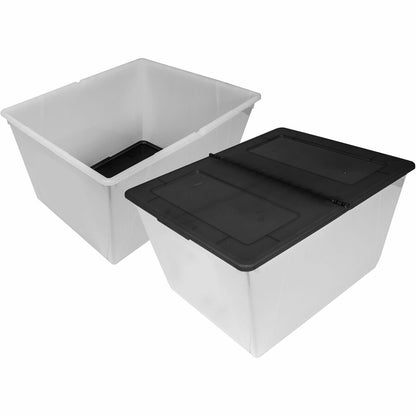 Storex Nesting File Totes - External Dimensions: 22.7" Width x 18.3" Depth x 12.9" Height - 60 lb - 16 gal - Flip Top, L