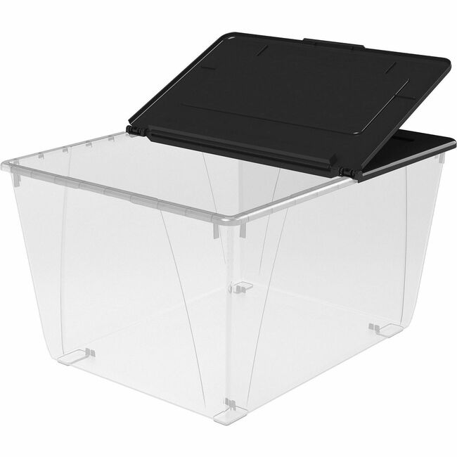 Storex Nesting File Totes - External Dimensions: 22.7" Width x 18.3" Depth x 12.9" Height - 60 lb - 16 gal - Flip Top, L