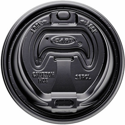 Dart Black Plastic Reclosable Lids - Round - Plastic - Black - 100/Bag - 1000 / Carton
