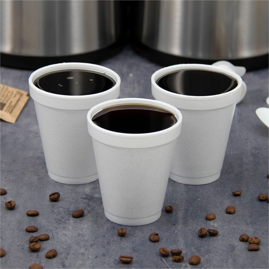 Dart J Cup 20 oz Insulated Foam Cups - 20 fl oz - Round - White - Foam - 25 / Carton