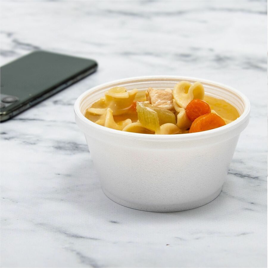 Dart Foam Food Containers - Serving - White - Foam Body - 50 Bag - 20 / Carton