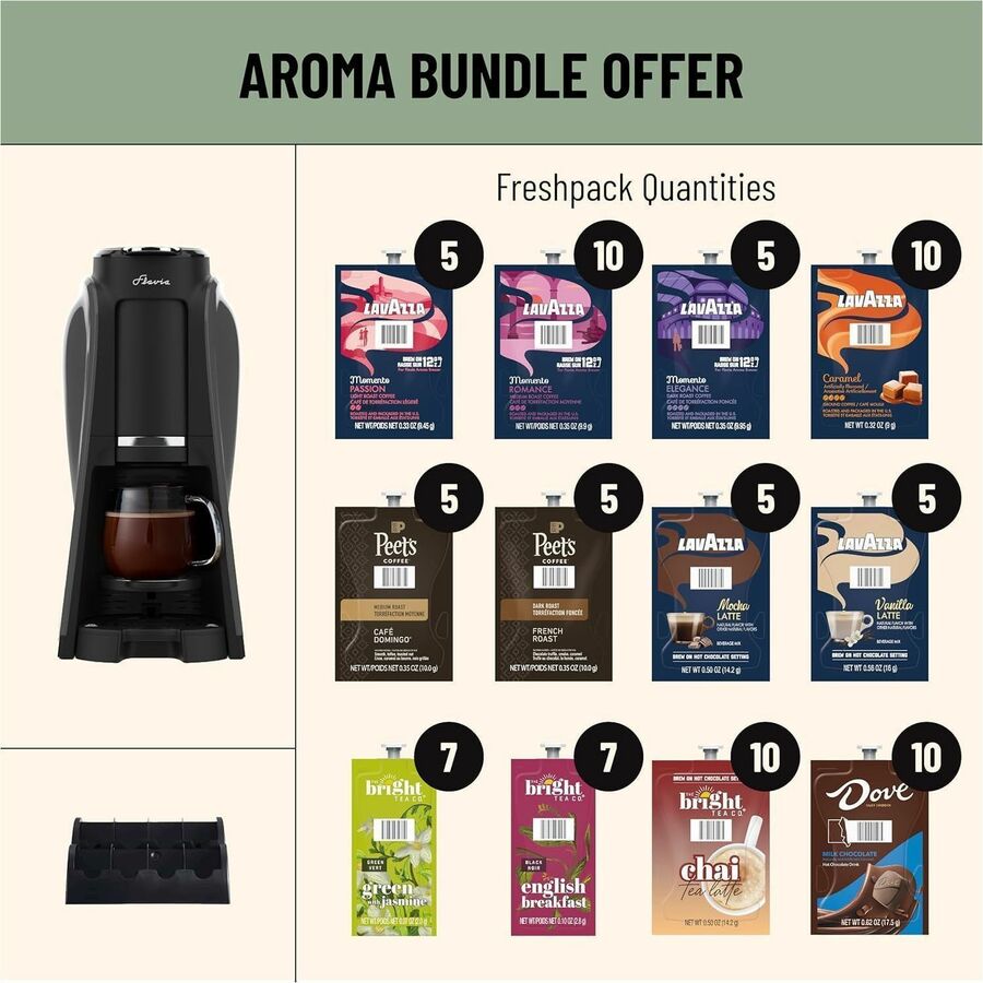 Flavia Aroma Brewer - 5.30 fl oz - Single-serve - Black - Countertop