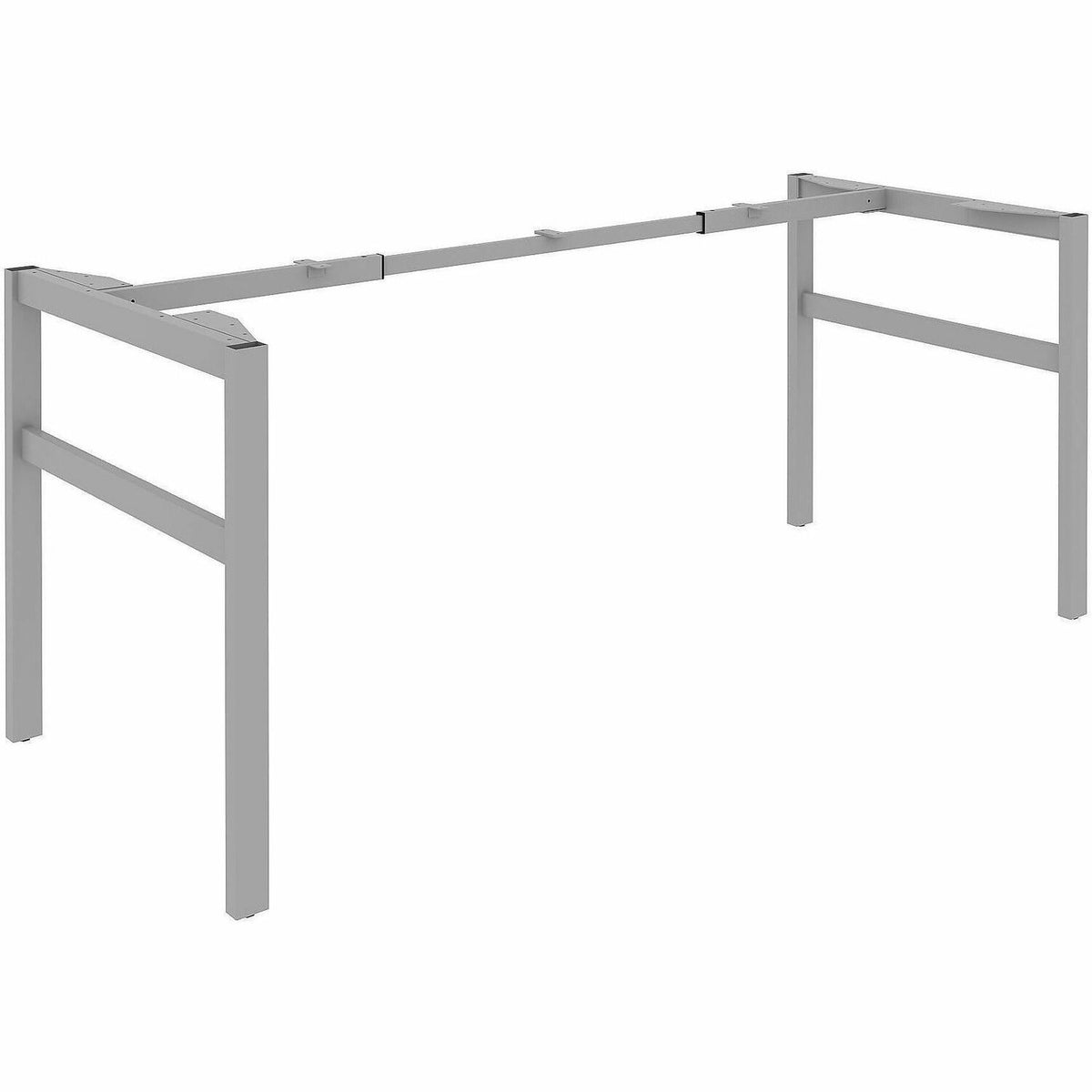 Lorell Table Base - Powder Coated H-shaped, Silver Base - 28.50" Height x 71.60" Width x 29.10" Depth - Metal Base Mater