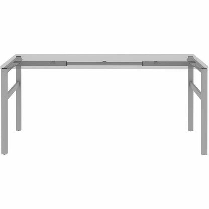 Lorell Table Base - Powder Coated H-shaped, Silver Base - 28.50" Height x 71.60" Width x 23.20" Depth - Metal Base Mater