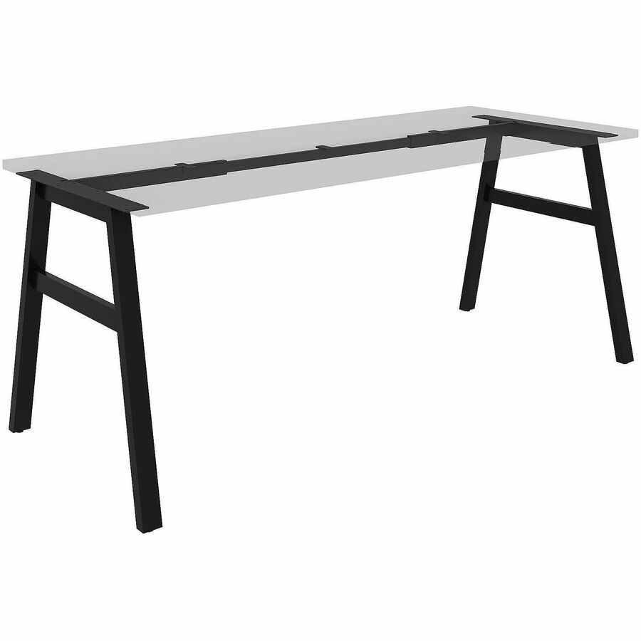 Lorell Table Base - Powder Coated A-shaped, Black Base - 28.50" Height x 71.60" Width x 29.10" Depth - Metal Base Materi