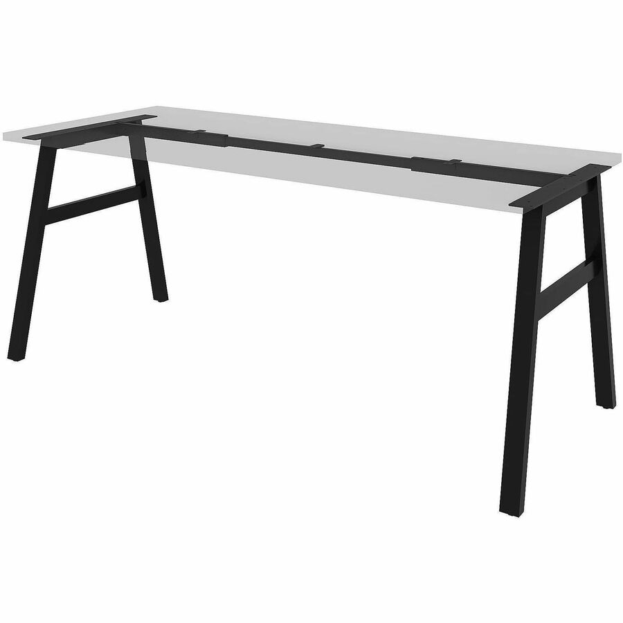 Lorell Table Base - Powder Coated A-shaped, Black Base - 28.50" Height x 71.60" Width x 29.10" Depth - Metal Base Materi