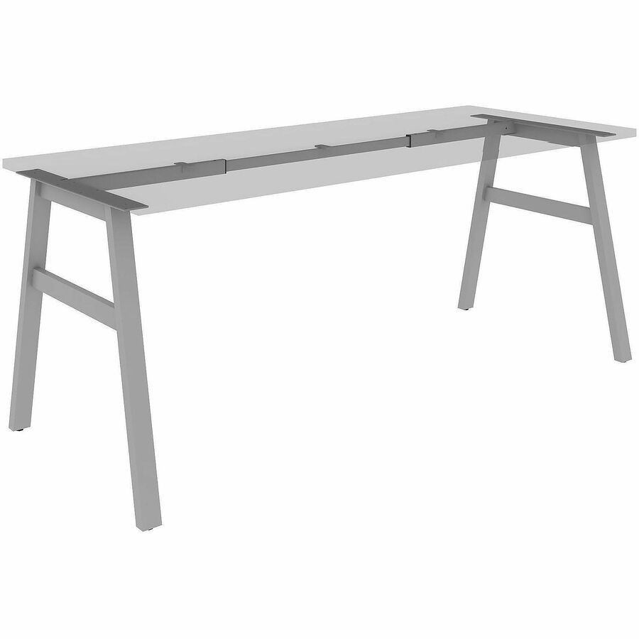 Lorell Table Base - Powder Coated A-shaped, Silver Base - 28.50" Height x 71.60" Width x 29.10" Depth - Metal Base Mater