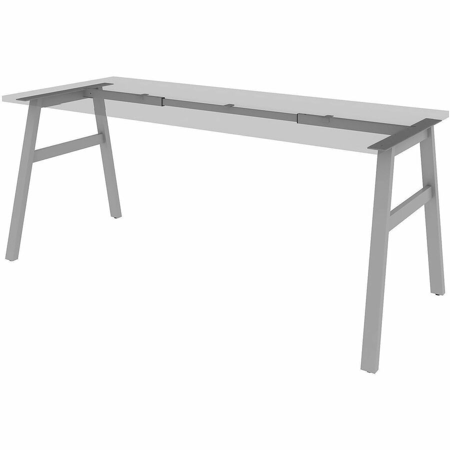 Lorell Table Base - Powder Coated A-shaped, Silver Base - 28.50" Height x 71.60" Width x 29.10" Depth - Metal Base Mater