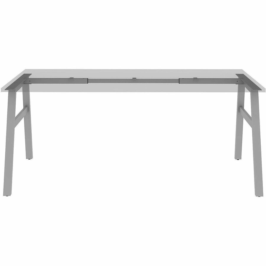 Lorell Table Base - Powder Coated A-shaped, Silver Base - 28.50" Height x 71.60" Width x 29.10" Depth - Metal Base Mater