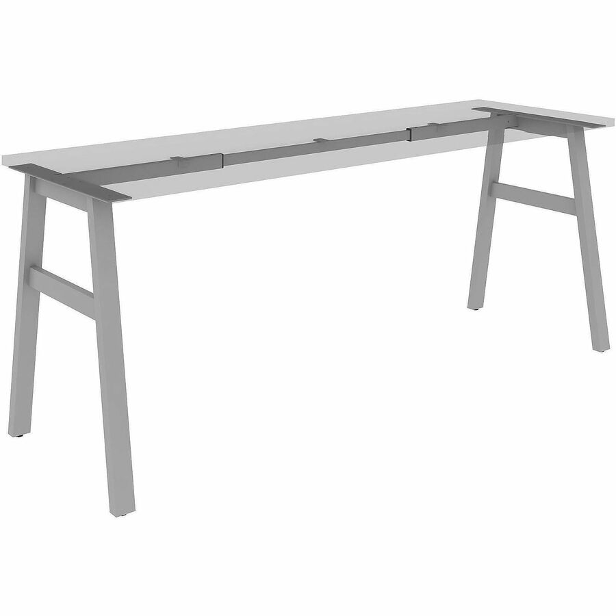 Lorell Table Base - Powder Coated A-shaped, Silver Base - 28.50" Height x 71.60" Width x 23.20" Depth - Metal Base Mater