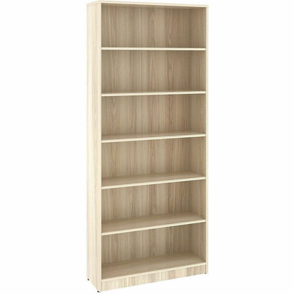 Lorell Sturdy 6-Shelf Bookcase - 6 x Shelf(ves) - Modern Elm - Assembly Required - 1 Each
