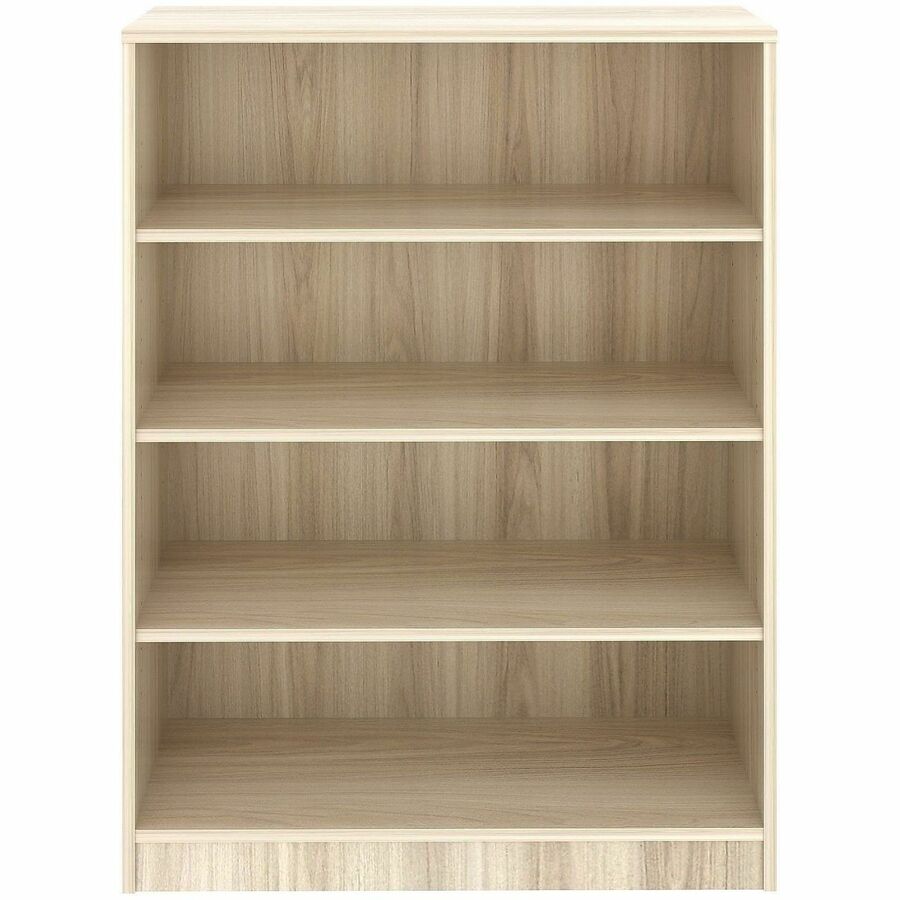 Lorell Sturdy 4-Shelf Bookcase - 4 x Shelf(ves) - Modern Elm - Assembly Required - 1 Each