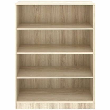 Lorell Sturdy 4-Shelf Bookcase - 4 x Shelf(ves) - Modern Elm - Assembly Required - 1 Each