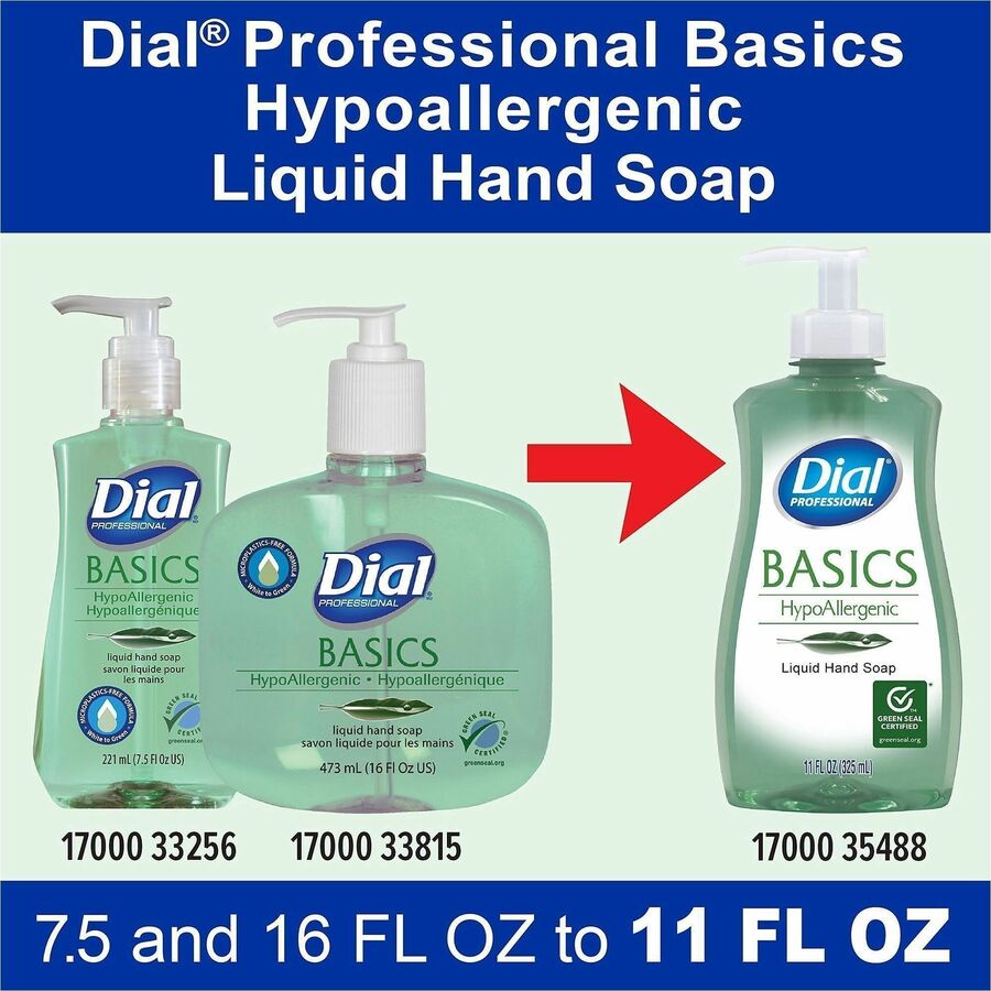Dial Professional Basics Hypoallergenic Liquid Hand Soap - Floral Scent - 11 fl oz - Hand, Restroom, Home, School - Mois