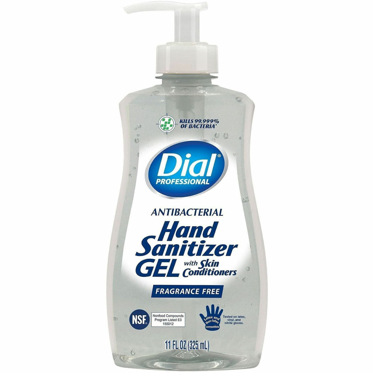 Dial Professional Hand Sanitizer Gel - Fragrance-free Scent - 11 fl oz - Pump Dispenser - Bacteria Remover - Hand - Mois