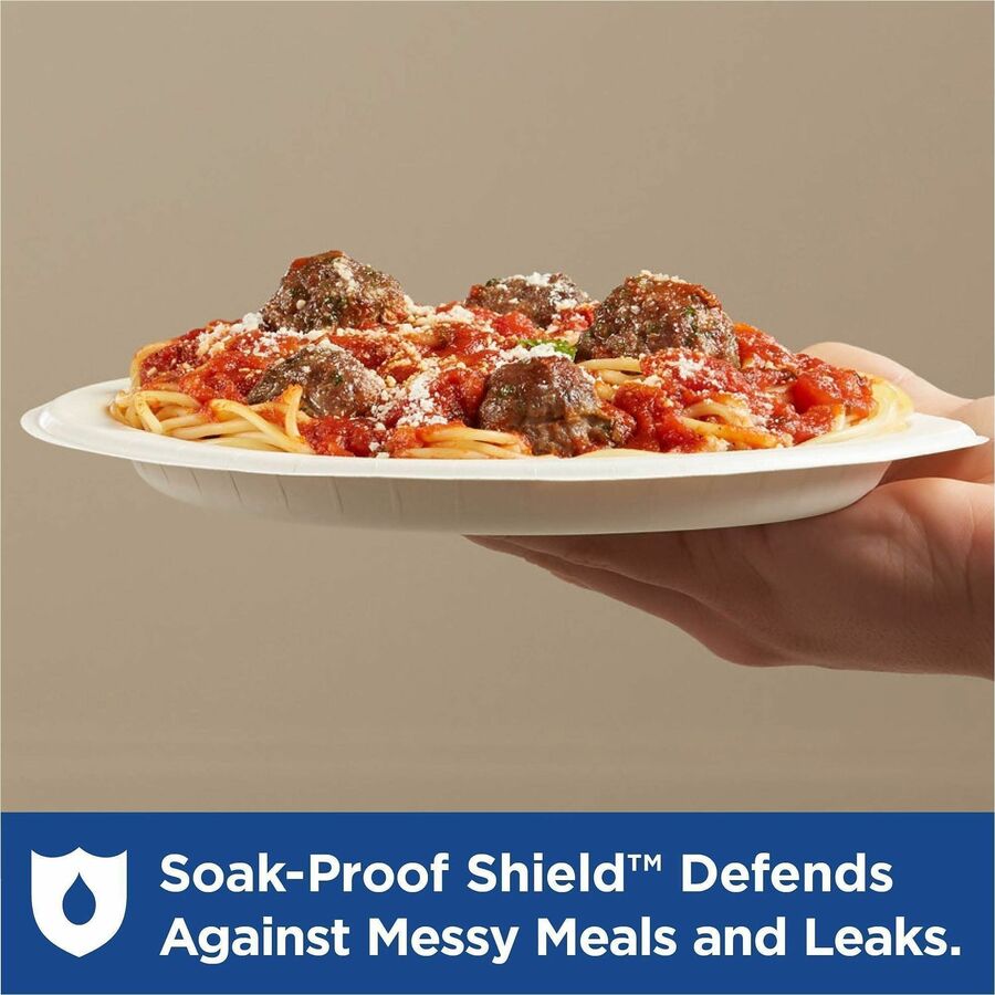 Dixie Ultra® Table Ware - Food - Disposable - 10" Diameter - White - Paper Body - Round - 4 / Carton