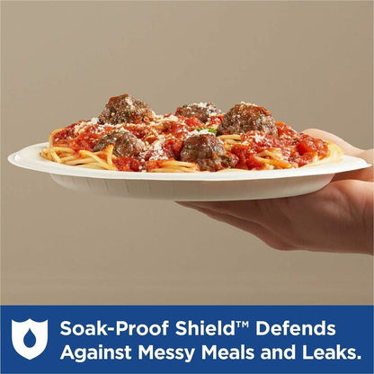 Dixie Ultra® Table Ware - Food - Disposable - 10" Diameter - White - Paper Body - Round - 4 / Carton