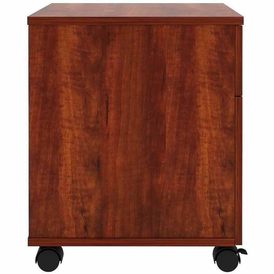Lorell File Cabinet - for File, Box - Mobility - Cherry - 1 Each