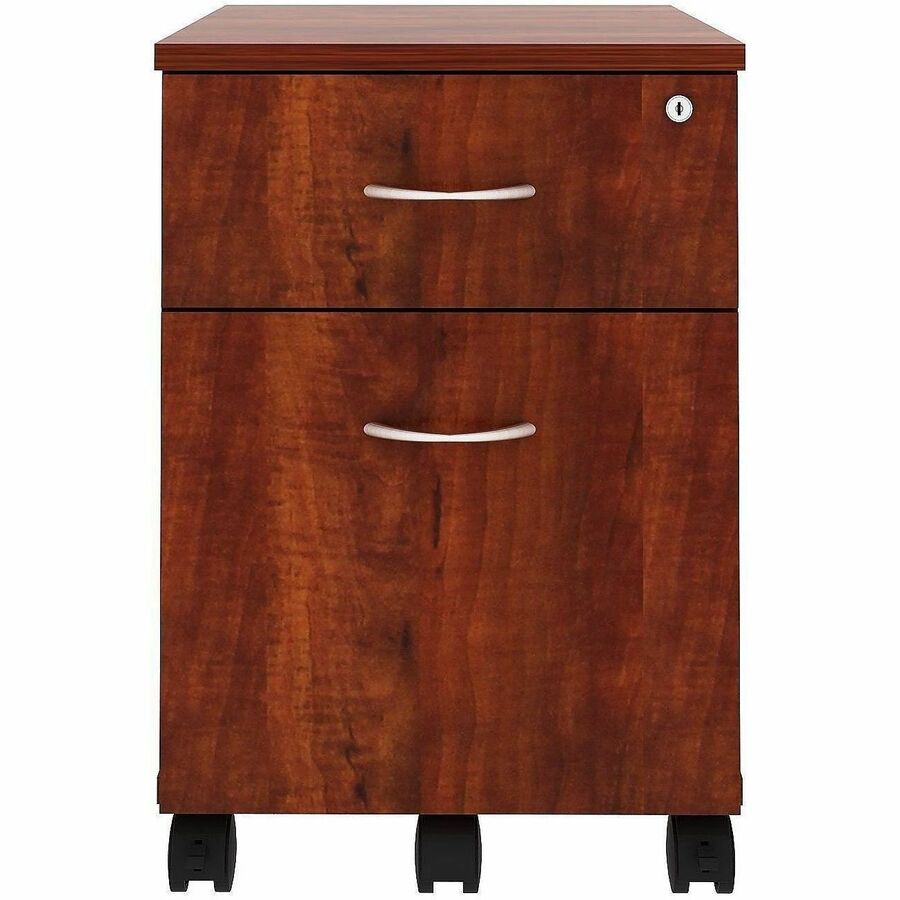 Lorell File Cabinet - for File, Box - Mobility - Cherry - 1 Each