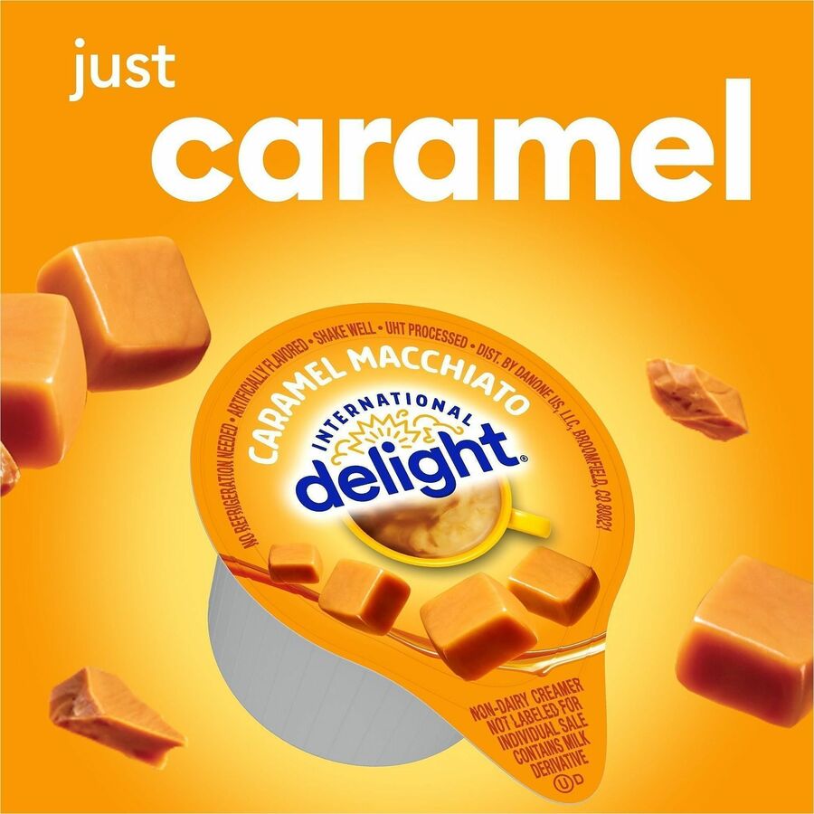International Delight Single-Serve Liquid Creamer - Caramel Macchiato Flavor - 0.50 fl oz (15 mL) - 1 Serving - 24/Box -